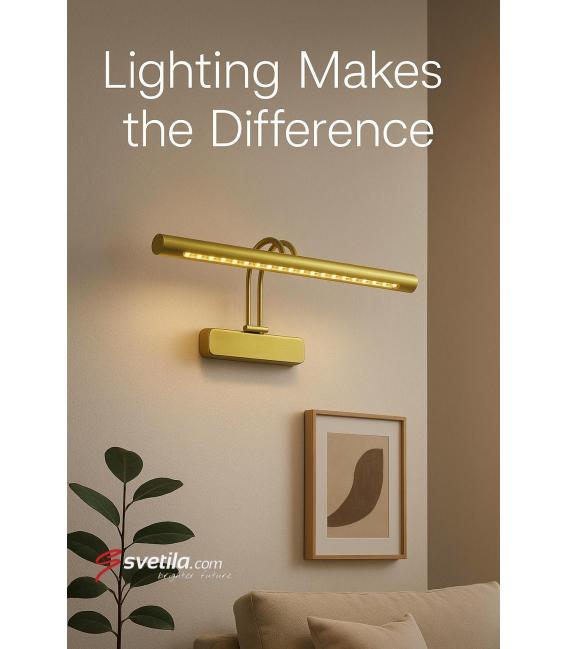BRENA Luminaire LED 6W Antic Brass NW - Parfait pour les peintures – Photo