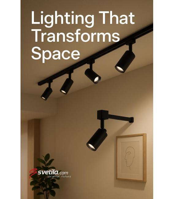 HAGA GU10 Black - Track Light Luminaire – Photo