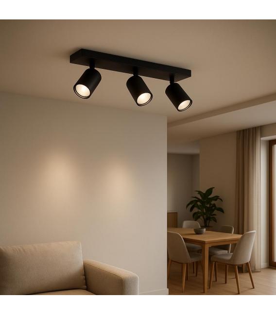 Luminaire MANAM GU10 3L noir - Une solution d'éclairage unique – Photo