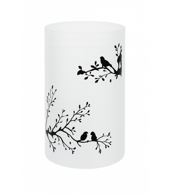 ZYTA E14 Lampada da tavolo artistica bianca con motivo grafico ad albero – Foto