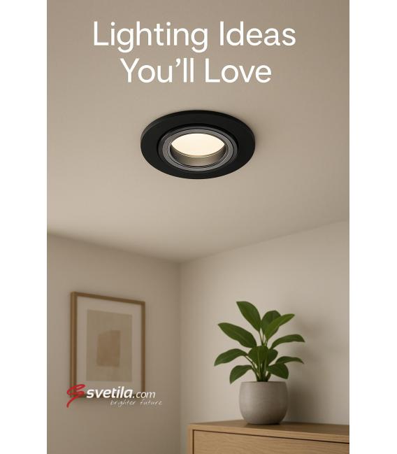 Luminaria empotrable de cristal SELENA C Negro, 12V, 40W – foto
