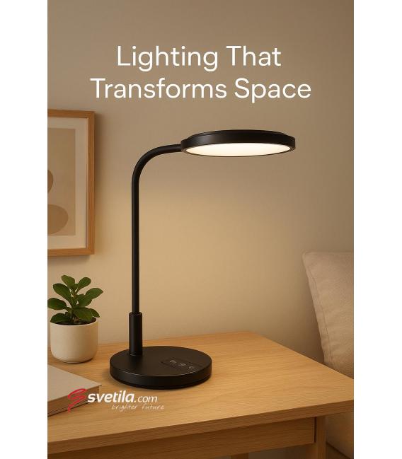 PLATON Lampe de bureau LED - Luminosité noire et lumière blanche réglables – Photo