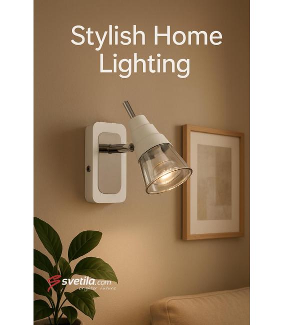 Luminaire élégant TOMI GU10 1D Chrome et Blanc - Unique – Photo