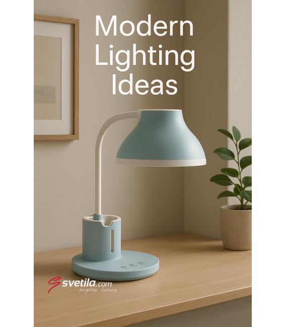 DEBRA Lampe de bureau LED - Luminosité réglable bleue et blanche – Photo