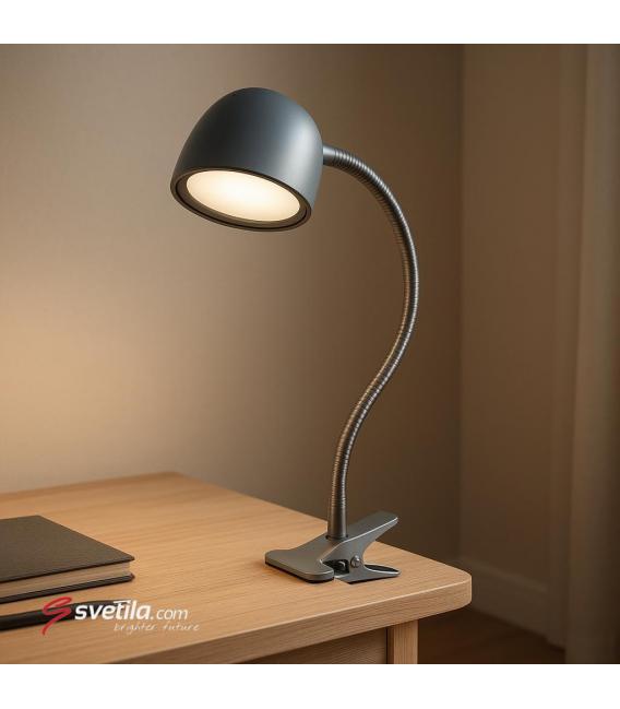 RONI Flex Pripenjalna srebrna LED svetilka - osvetli vašo pisalno mizo – fotografija