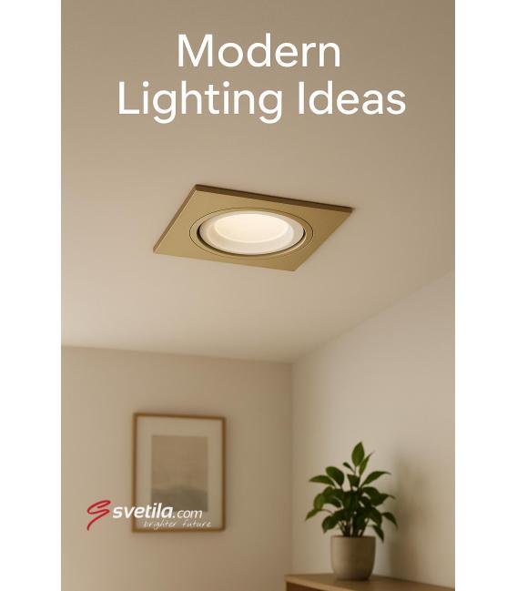 Elegant BORYS D GU10 Luminaria empotrada en el techo Beige Blanco – foto