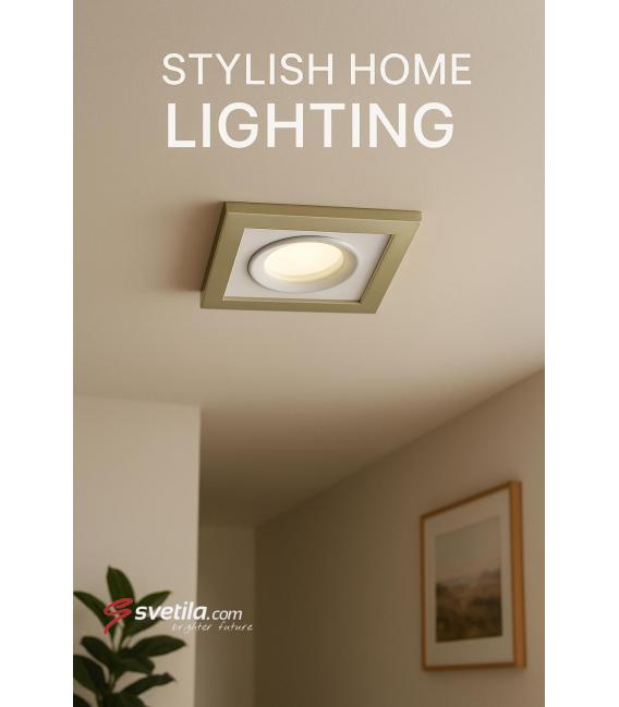 Elegant BORYS D GU10 Luminaria empotrada en el techo Beige Blanco – foto