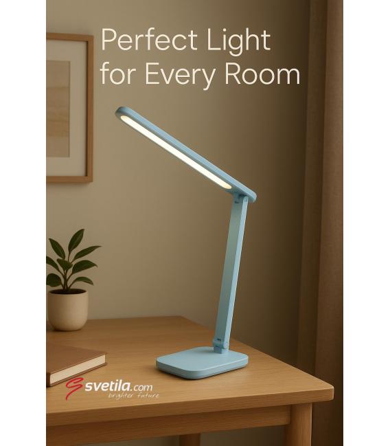 ZET Blue LED Desk Lamp - Einstellbare Helligkeit, Touch-Farbsteuerung – foto