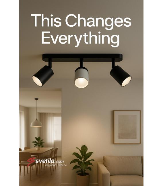 ZEBRA SPT GU10 3L Black/White Luminaire - Solution d'éclairage unique – Photo