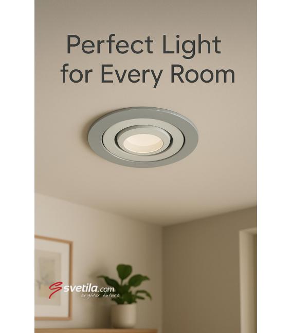 Elégant plafonnier encastré BORYS C GU10 220V 50W Silver White – Photo
