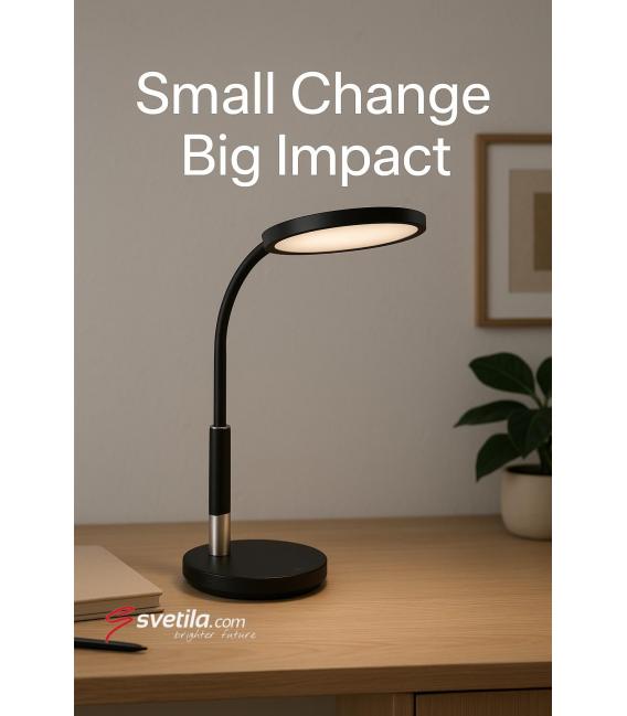 Lampada da tavolo a LED SAMUEL nera con controllo dell'illuminazione a cinque livelli – Foto
