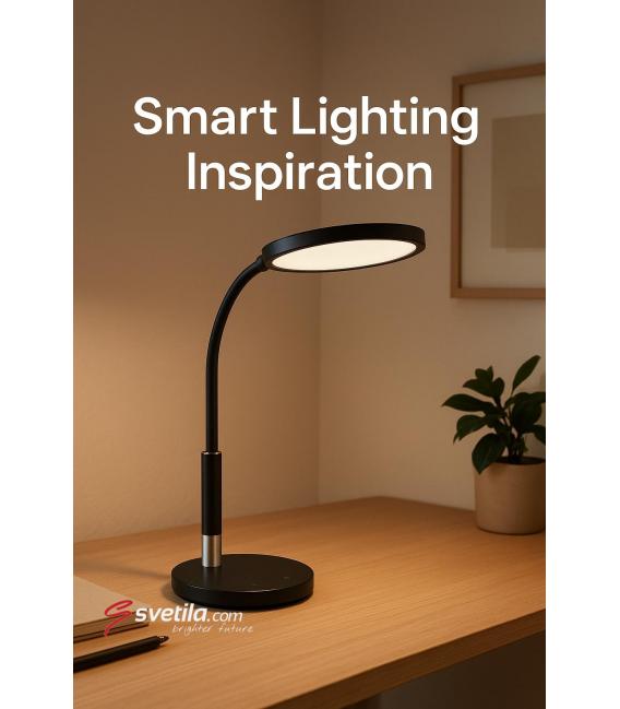 Lámpara de escritorio LED SAMUEL negra con control de iluminación en cinco niveles – foto
