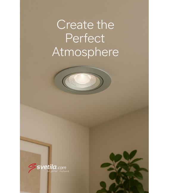 Spot LED encastré au plafond MONI C 5W WW Silver – Photo