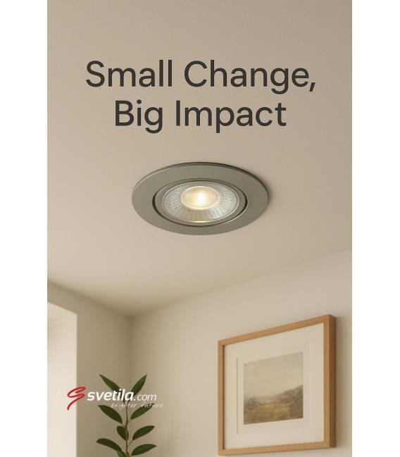 Spot LED encastré au plafond MONI C 5W WW Silver – Photo