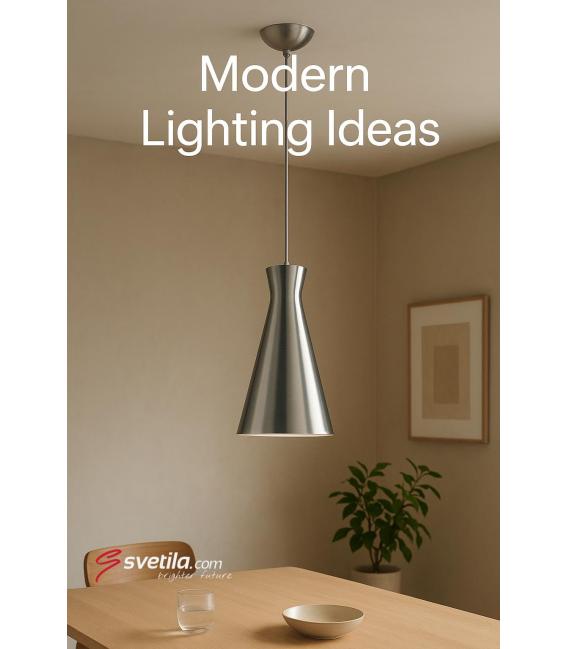VERONE 12 Luz Colgante Metal Plateado Cepillado – foto