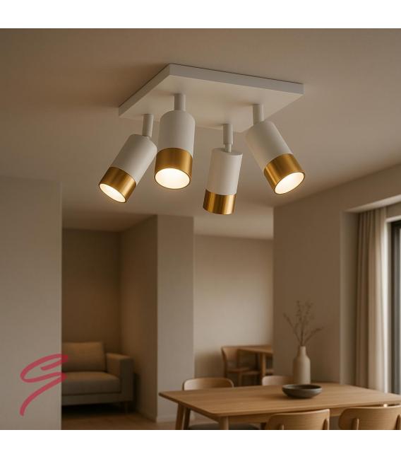 PUZON SPT GU10 4D Luminaire - Blanc/Doré – Photo