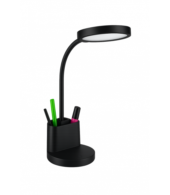 LABOR Lámpara de escritorio LED con 3 niveles de brillo y portalápices - Negro – foto