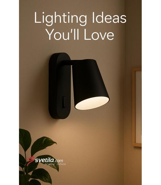 ZEBRA WLL GU10 Black/White Luminaire with Switch – photo