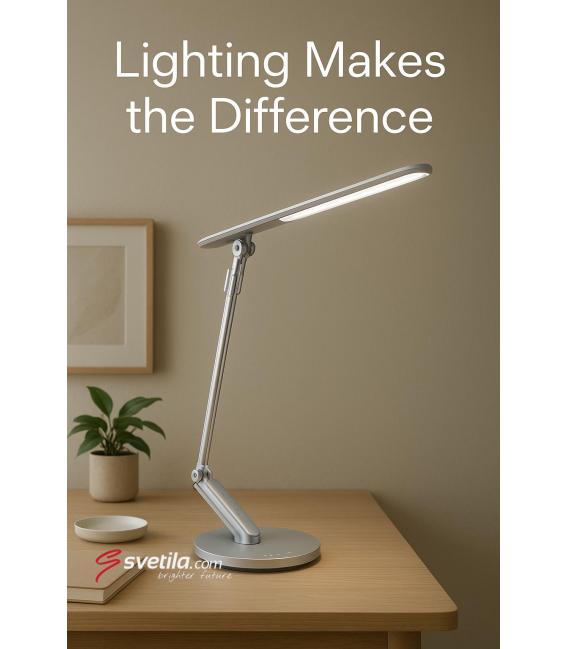 RAMZES Lampada da scrivania a LED argento - Scelta premium per gli utenti – Foto