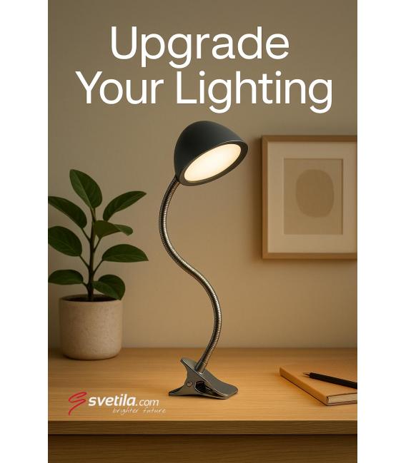 Lámpara LED RONI Flex Clip-On Silver - Ilumina tu escritorio – foto