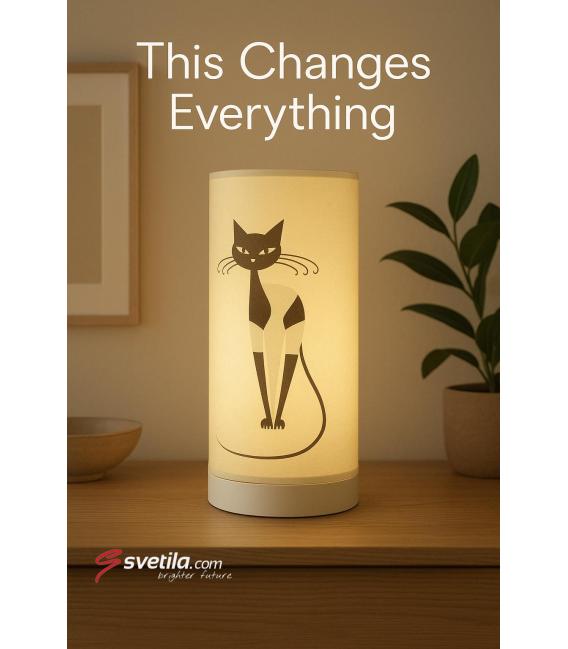 ZYTA Tischlampe mit Katzenmotiv - Einzigartiges E14 FOOT Design – foto