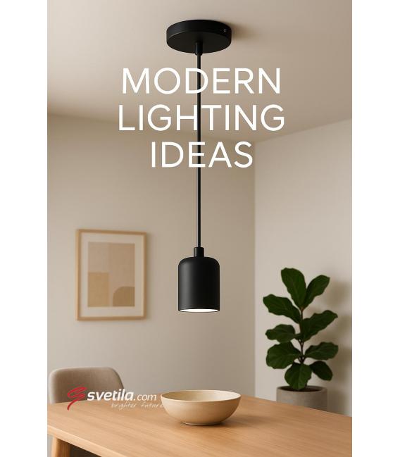 Pendelleuchte UNO E27 CLG Schwarz 220V, 60W, Elegant – foto