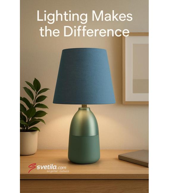 ANETA E14 Grey - Lampe de table élégante pour votre bureau – Photo