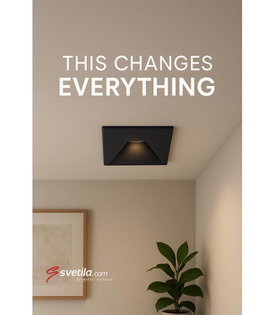 KURS D 1.6W NW LED-Wandeinbauleuchte Schwarz – foto
