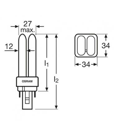 Lampada compatta TC-D Dulux D 13W 865 - G24 6378-4548