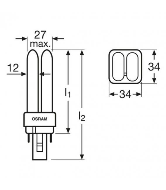 Compact Fluorescent Lamp TC-D Dulux D 18W 865 - G24 Variant – photo