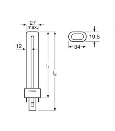 Lampe compacte à économie d'énergie TC-S 9W 835 - G23 2G7 6396-4607