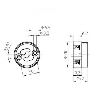 Socle de lampe GU10 GZ10 sûr et durable - Achetez maintenant ! 7197-6203