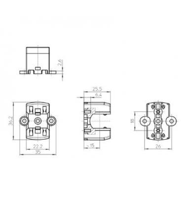 Base portalampada 2GX13 - Essenziale 7200-6210