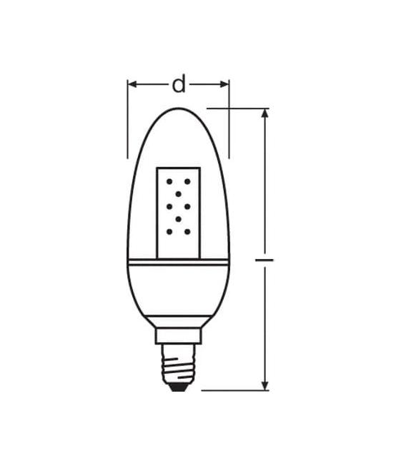 Lampe bougie LED Parathom Classic B 15 CL 1.6W Warm White E14 – Photo
