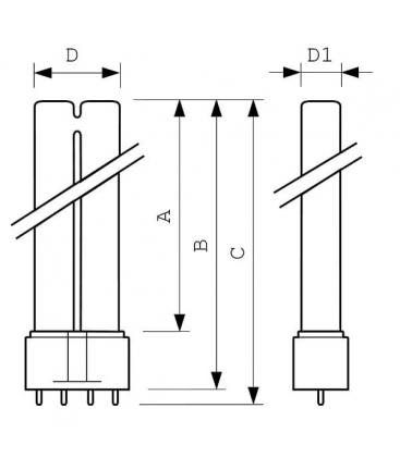 35W TUV UV-C PL-L 4P: Lampada di sterilizzazione Premium 2G11 7555-7444