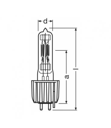 HPL 93729 Lampe - 750W, 220V, 2PIN ampoule spéciale 7659-7818