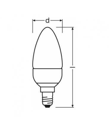 Lampadina LED a candela classica 4W bianco caldo E14 - Lampade LED a candela classica 7937-8714